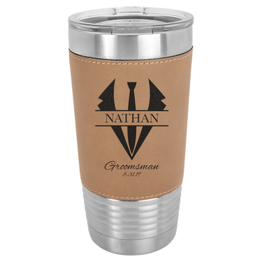 Personalized 20oz Leatherette Groomsmen Tumbler Gift